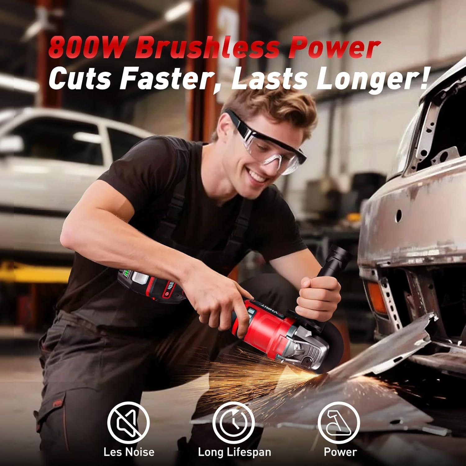 Amoladora Angular Inalámbrica Avhrit 21V 800W 3 Velocidades