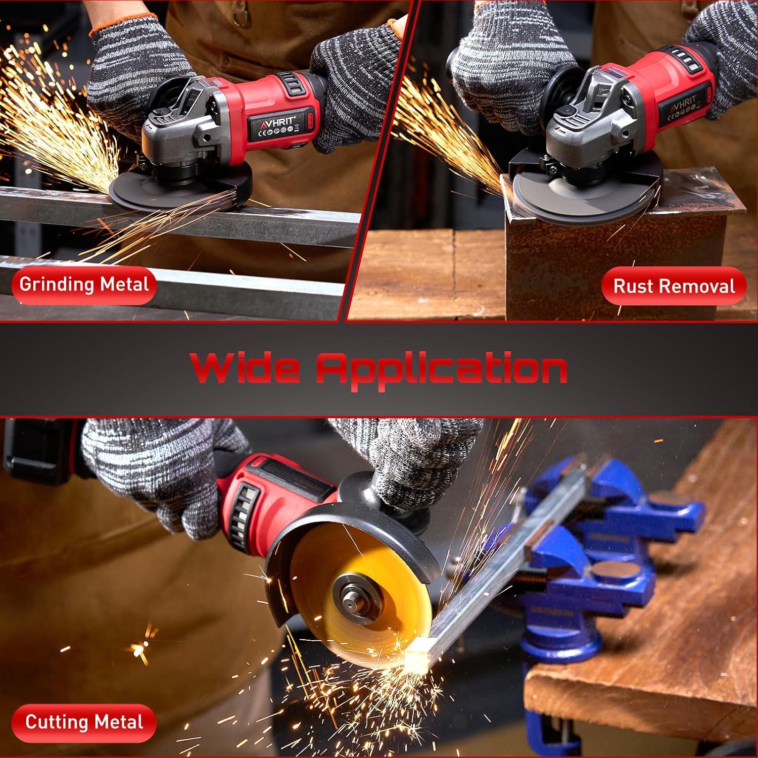 Amoladora Angular Inalámbrica Avhrit 21V 800W 3 Velocidades