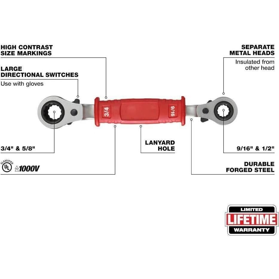 Llave de caja aislada Milwaukee 1000V 4 en 1 INFERN