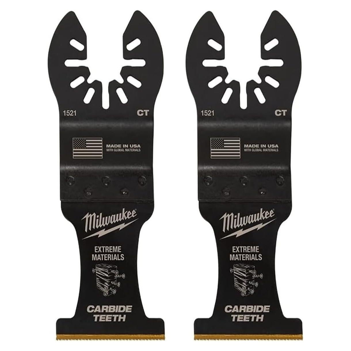 Cuchilla oscilante Milwaukee Carburo 1-3/8" para madera y metal (2-Pack)