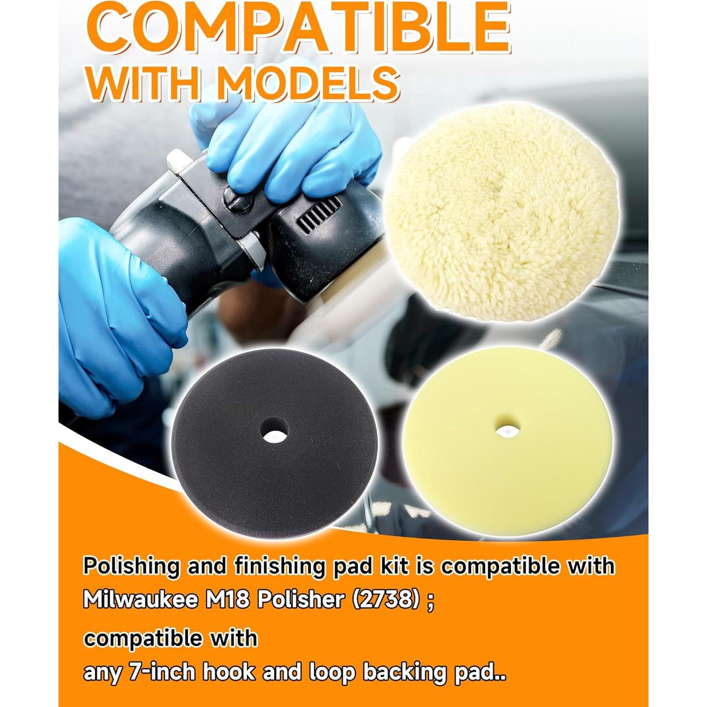 Kit de almohadillas de pulido Zorqon 7" (17.78 cm) para Milwaukee M18