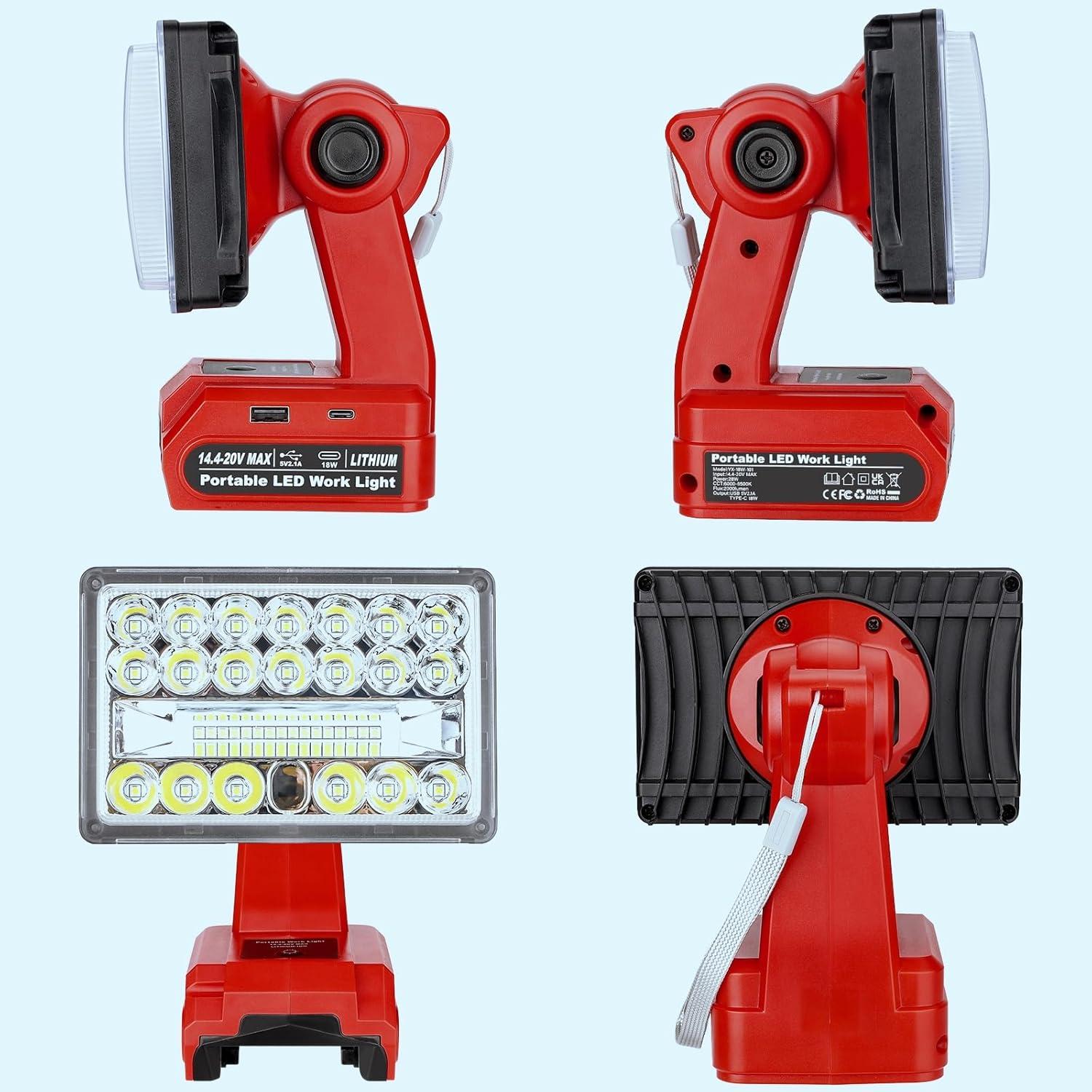 Luz de Trabajo LED Inalámbrica GRVODFRTA 28W 2000LM 18V