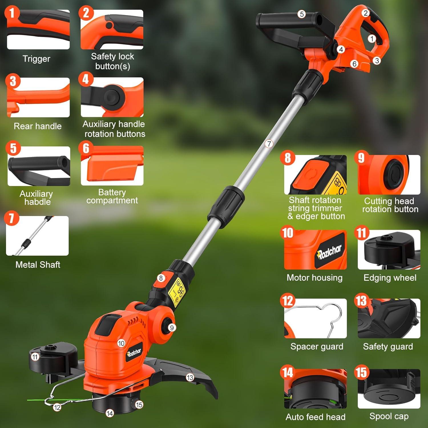 Recortadora Inalámbrica Rozlchar 12" Compatible con Milwaukee