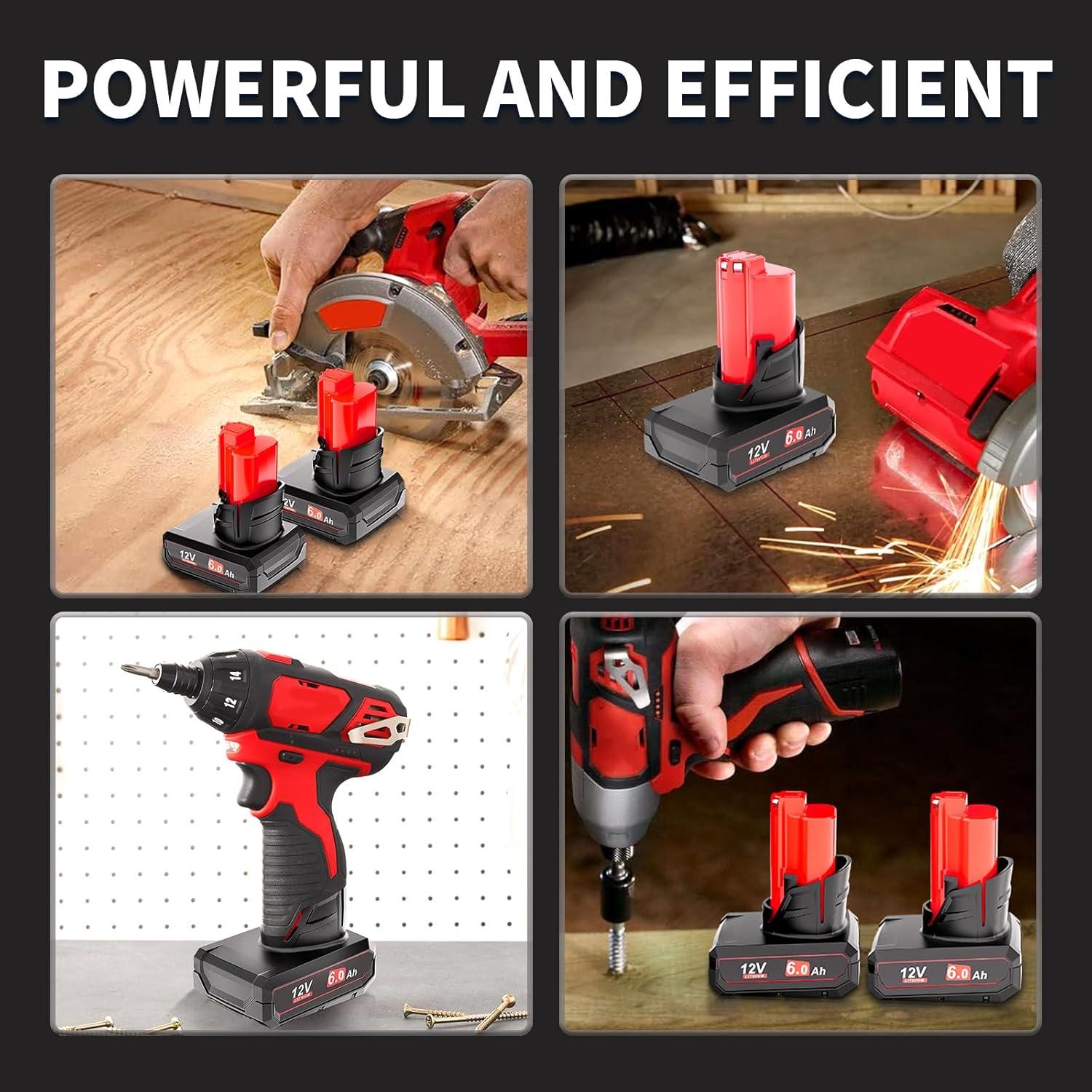 Batería de Reemplazo 12V 6.0Ah Capowill para Milwaukee