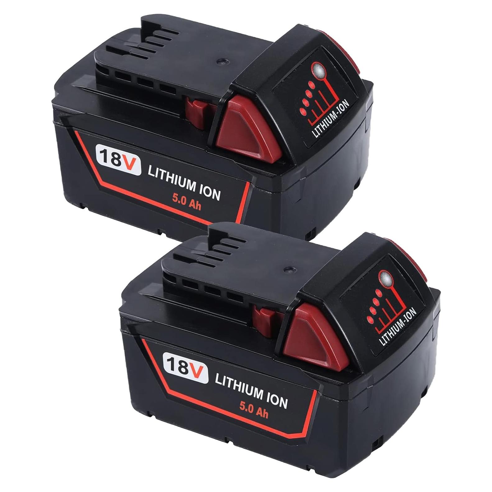 Paquete de 2 Baterías de Reemplazo DEWQKI M18 5.0Ah 18V