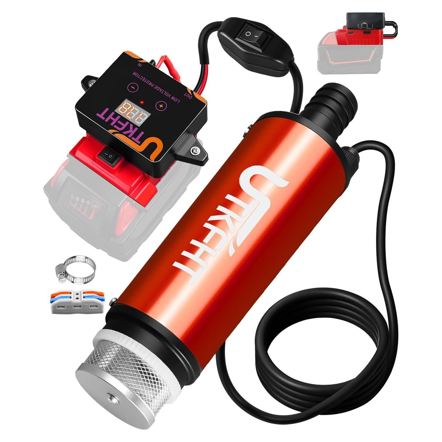 Mini Bomba de Agua UTKFHT 500GPH 18V Compatible Milwaukee