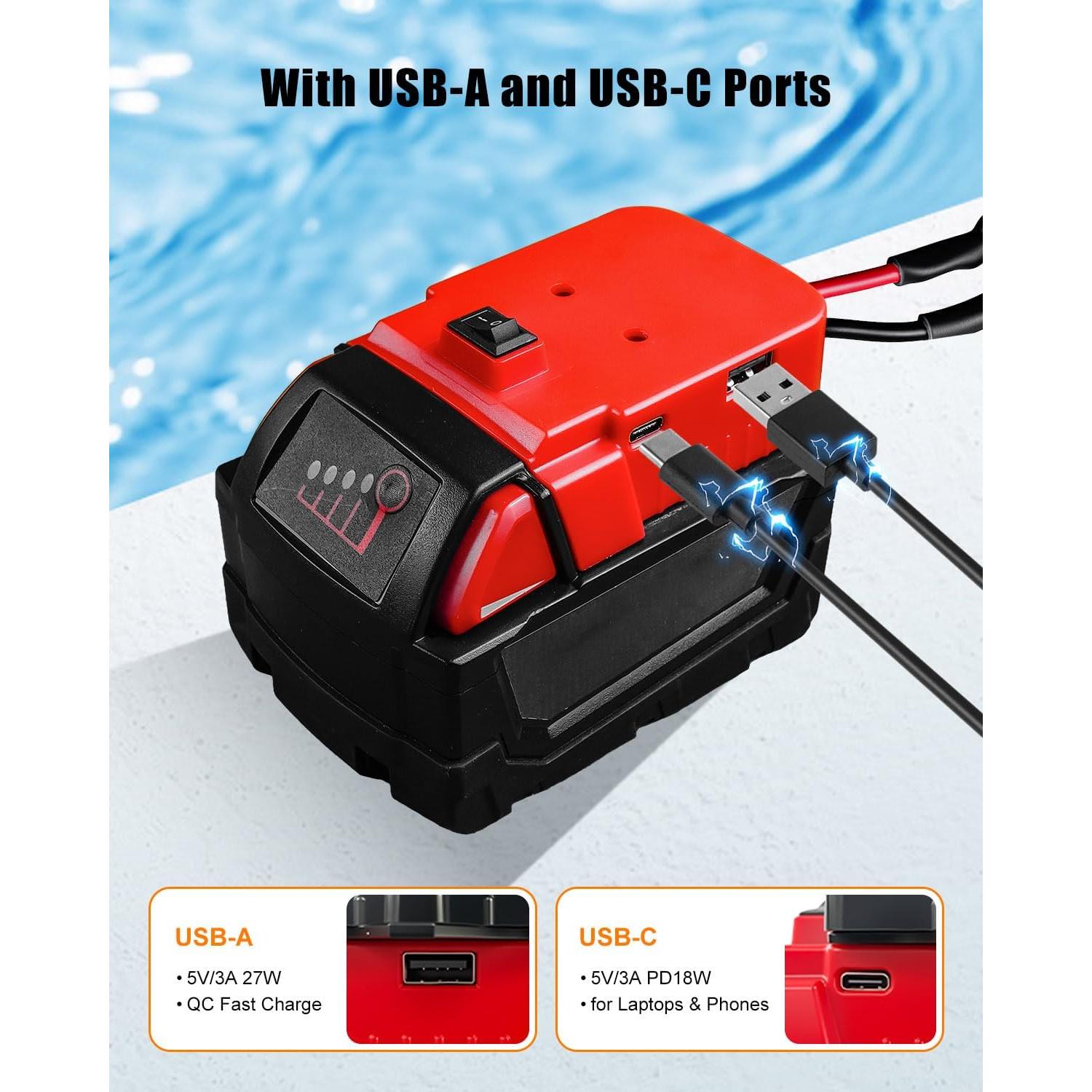 Mini Bomba de Agua UTKFHT 500GPH 18V Compatible Milwaukee