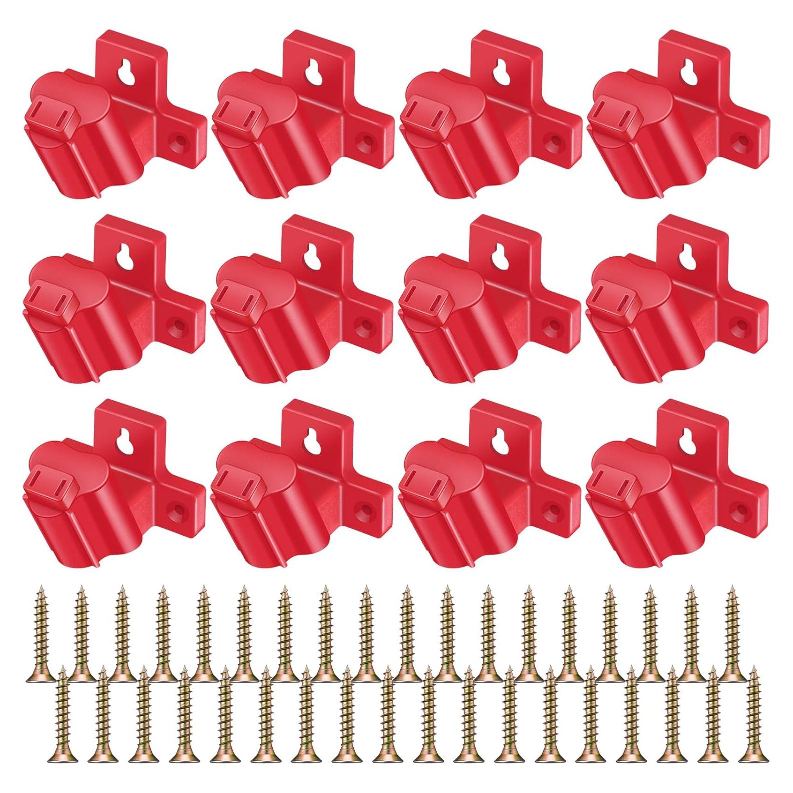 12 Soportes de Herramientas Threlaco para Milwaukee M12 Rojo