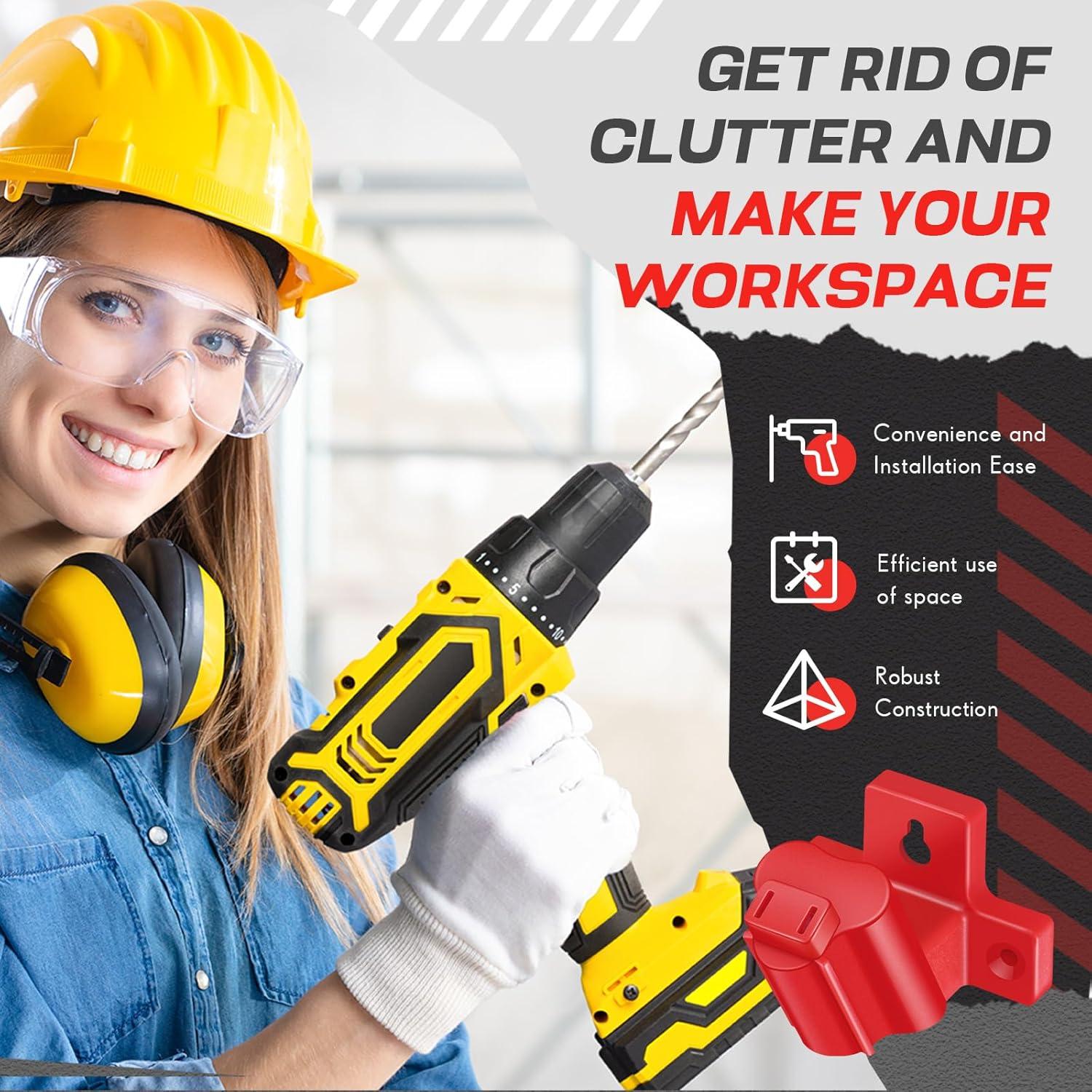 12 Soportes de Herramientas Threlaco para Milwaukee M12 Rojo