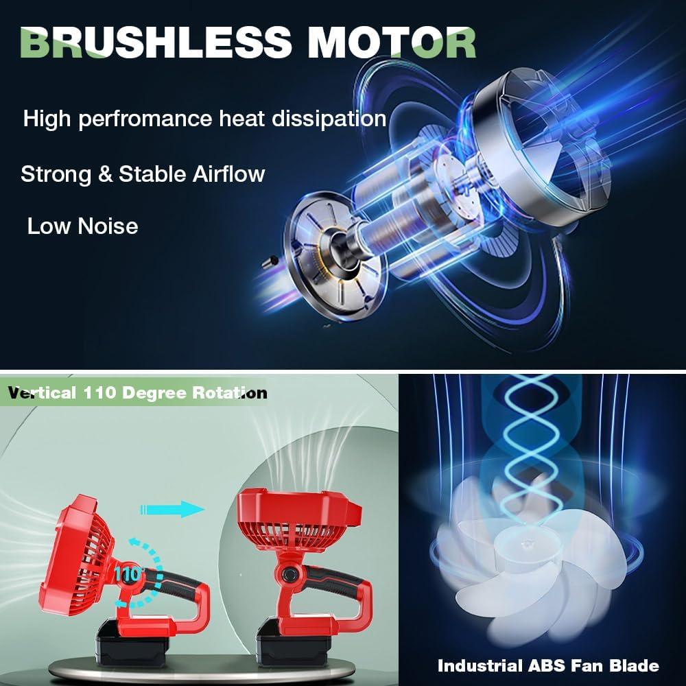 Ventilador de Camping WaxPar MWQ FAN02 3 en 1 con Linterna LED