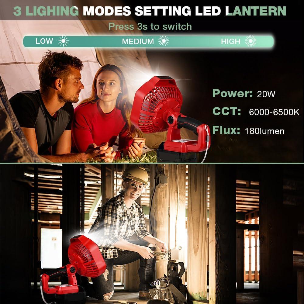 Ventilador de Camping WaxPar MWQ FAN02 3 en 1 con Linterna LED