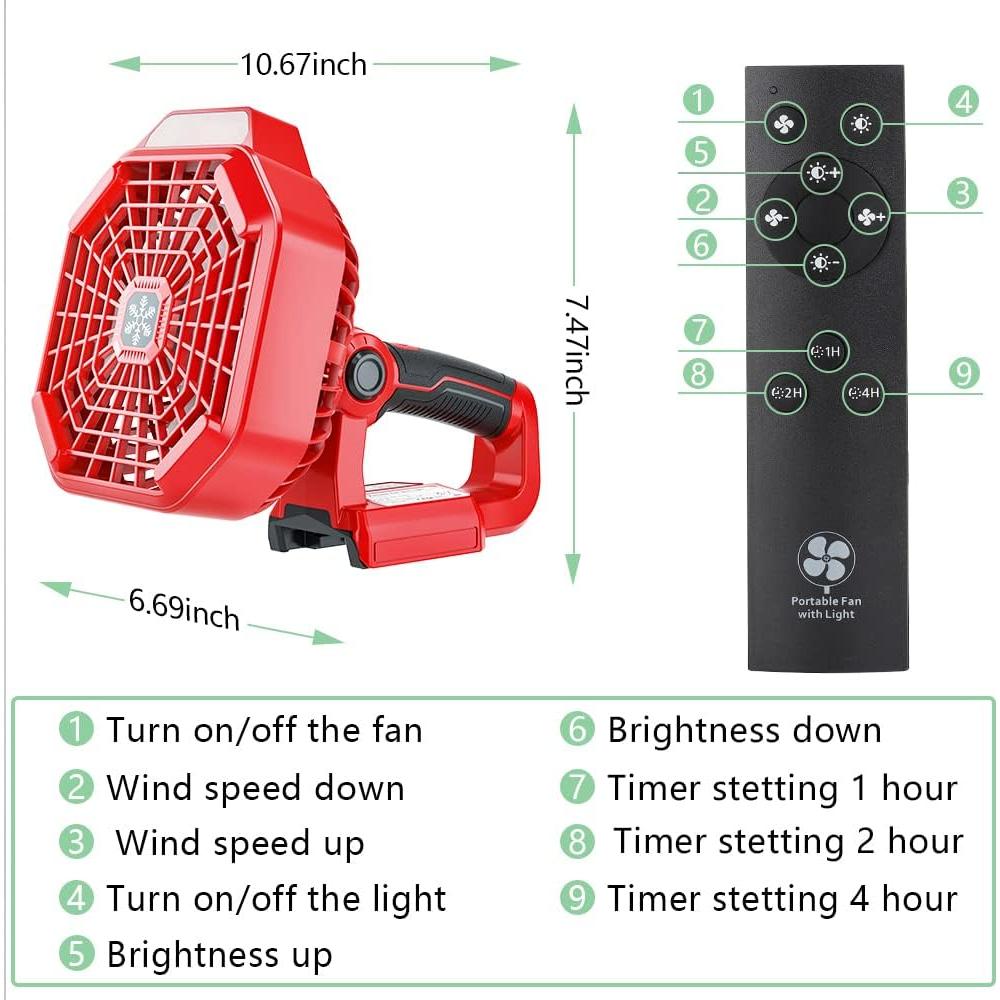 Ventilador de Camping WaxPar MWQ FAN02 3 en 1 con Linterna LED