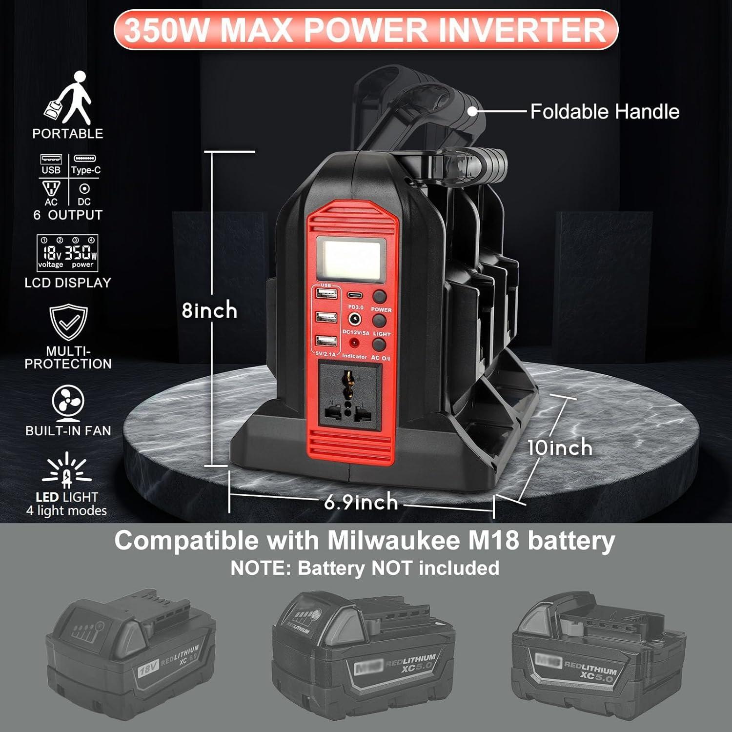 Inversor de Potencia 350W GRVODFRTA DC 18V a AC 110V