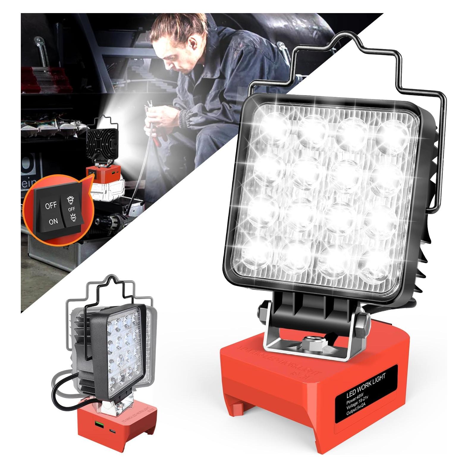 Luz de Trabajo LED 48W Myteaworld para Batería Milwaukee M18