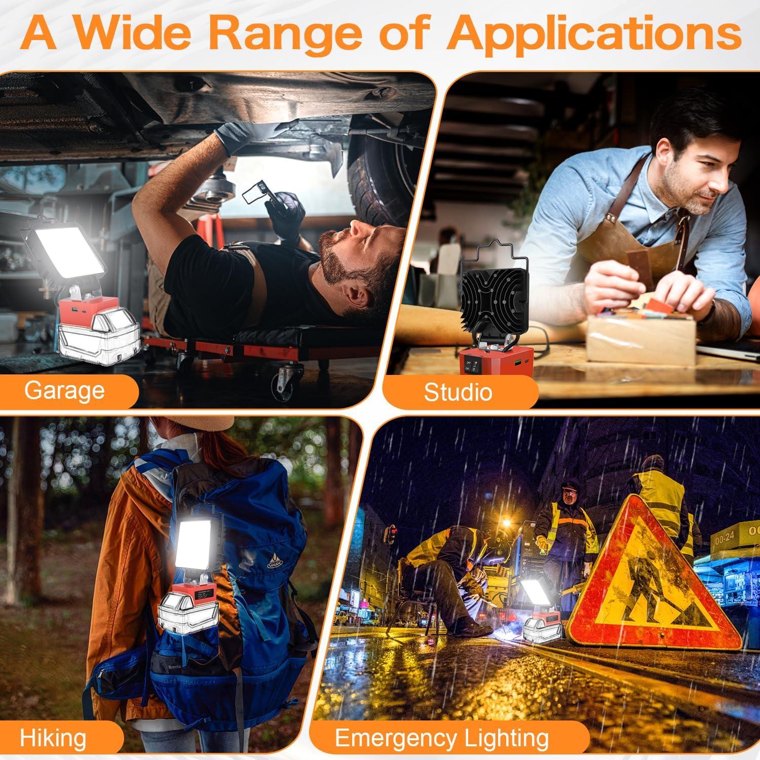 Luz de Trabajo LED 48W Myteaworld para Batería Milwaukee M18