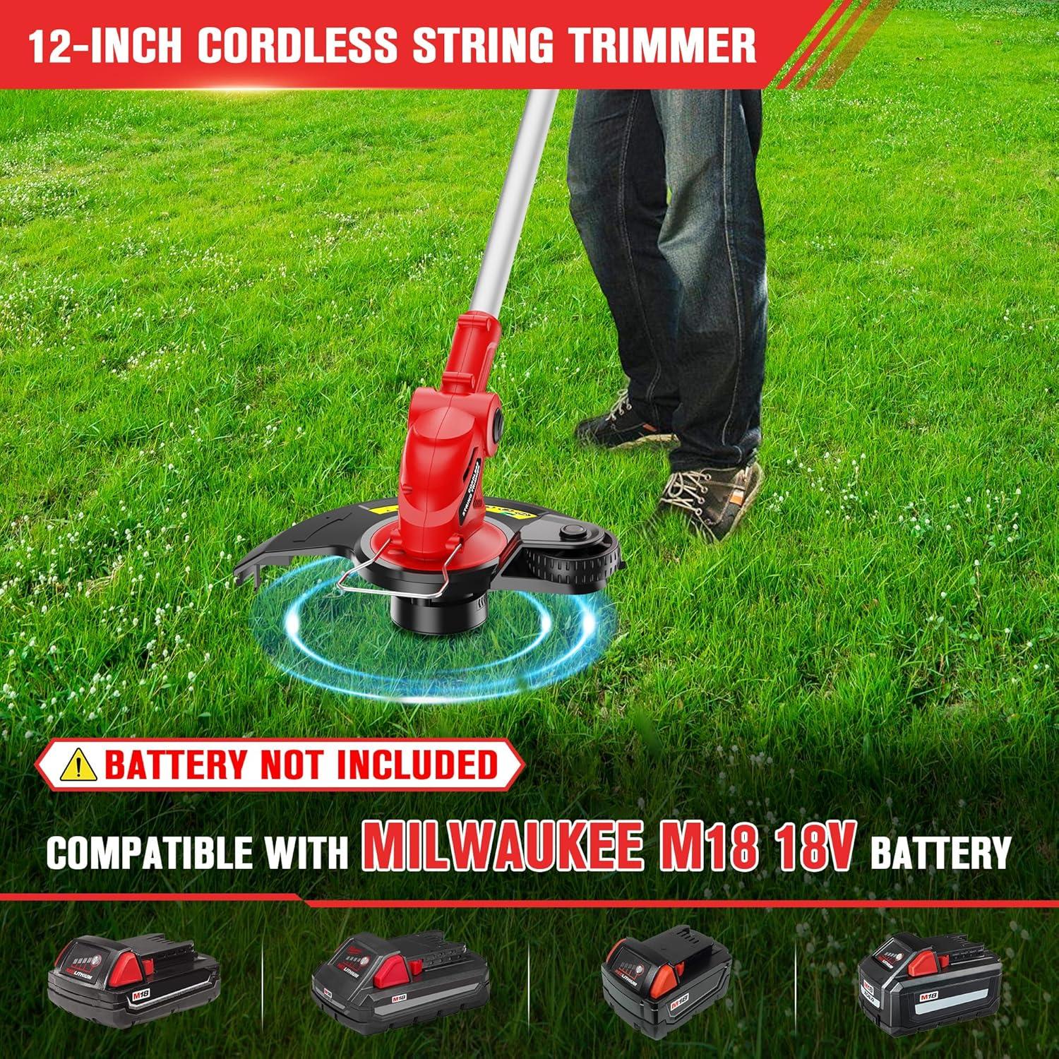 Desmalezadora Inalámbrica HEINPRO 12" Compatible Milwaukee M18
