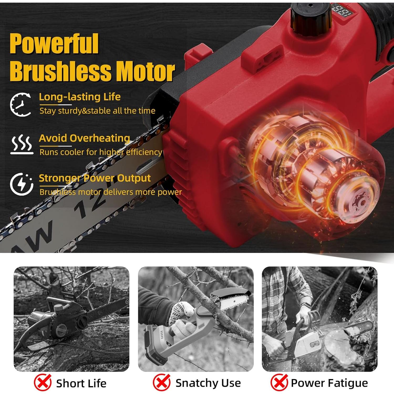 Sierra de Cadena Inalámbrica Laxsima 12" para Batería Milwaukee M18