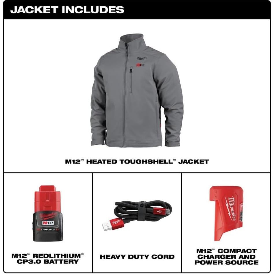 Chaqueta Térmica Sin Cable Milwaukee M12 TOUGHSHELL Gris
