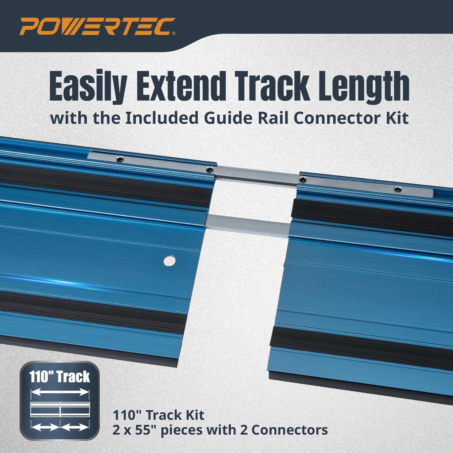 Juego de Rieles de Guía de Sierra POWERTEC 72153 110" Aluminio