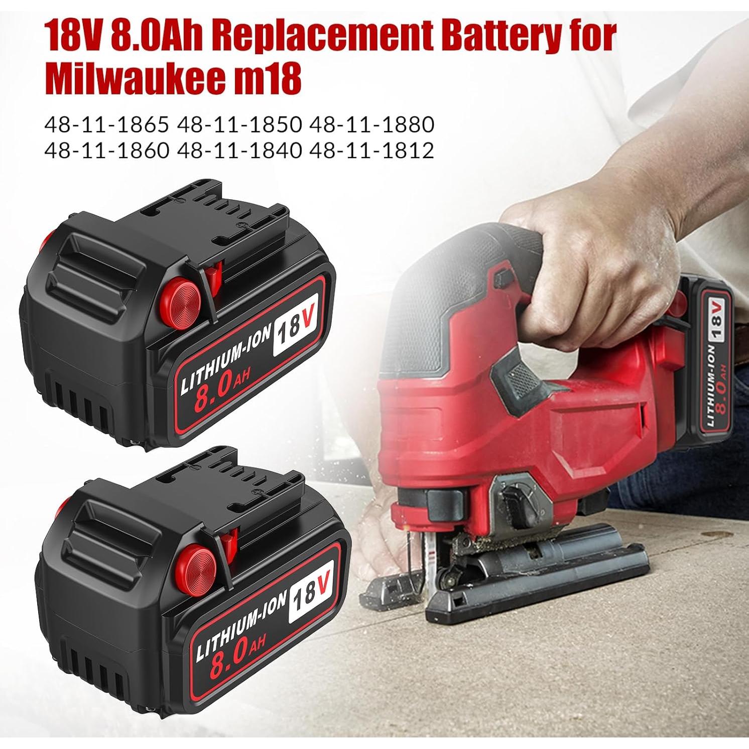 Paquete de 2 Baterías 18V 8000mAh y Cargador PercooAir Rojo