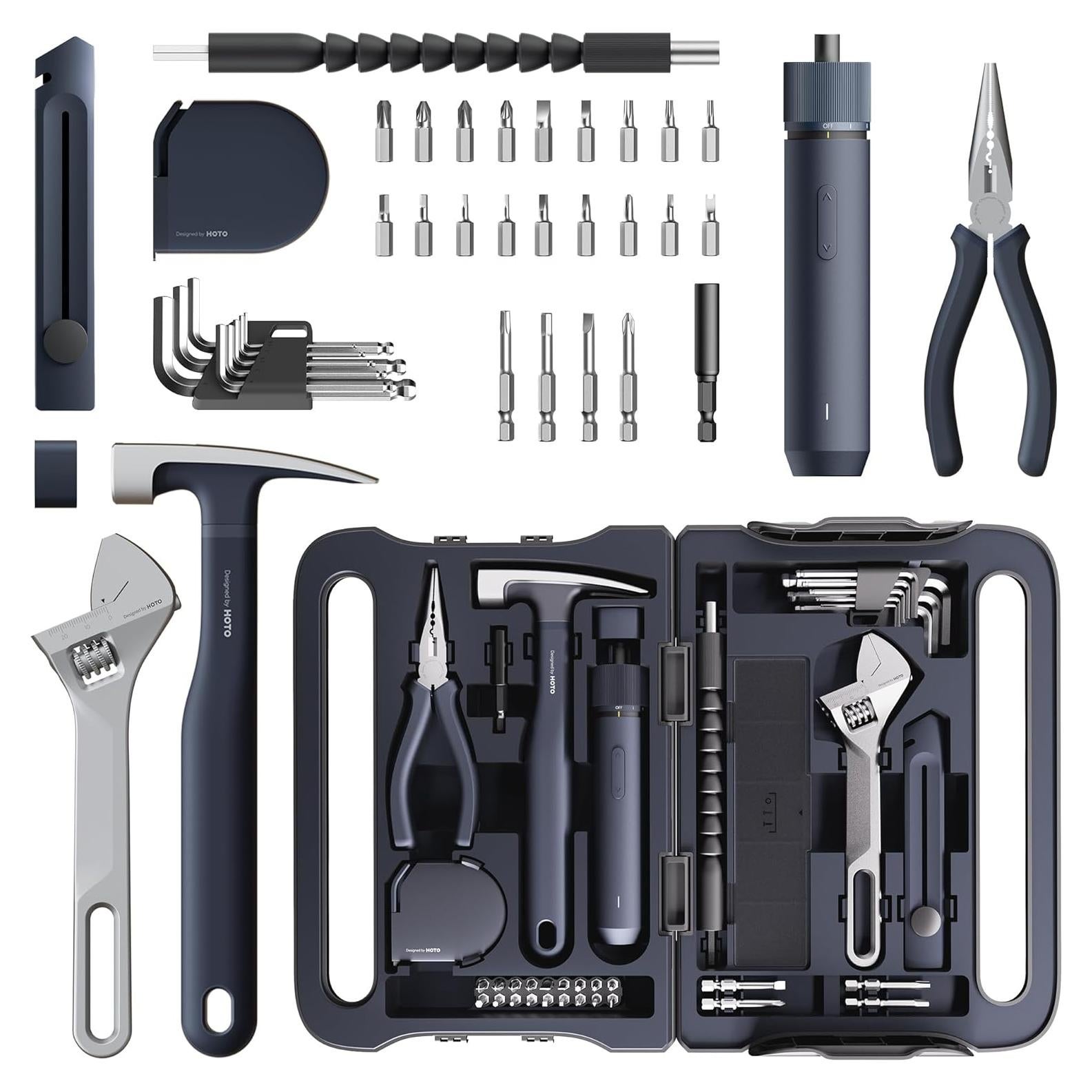 Kit de Herramientas HOTO 40 Piezas con Destornillador Eléctrico