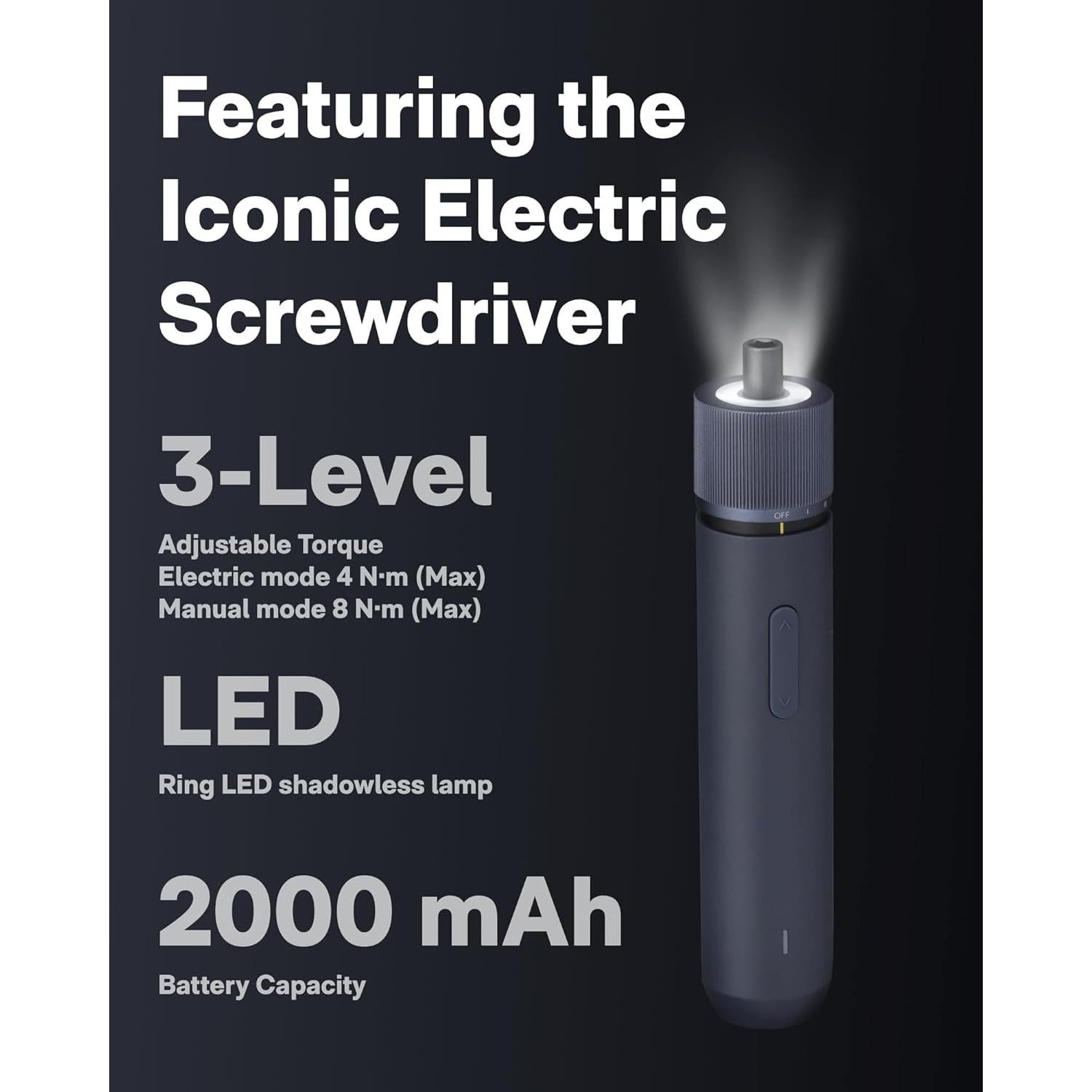 Kit de Herramientas HOTO 40 Piezas con Destornillador Eléctrico