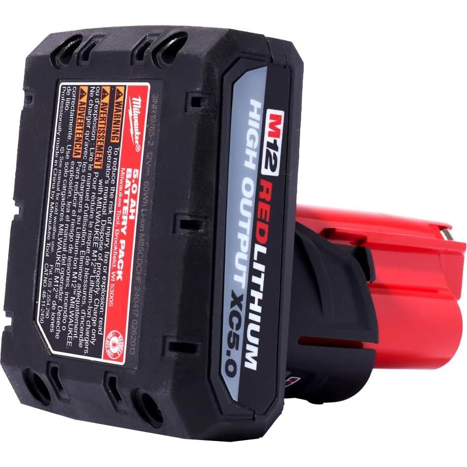 Baterías Milwaukee M12 12V Ión Litio 5.0 Ah 2-Pack
