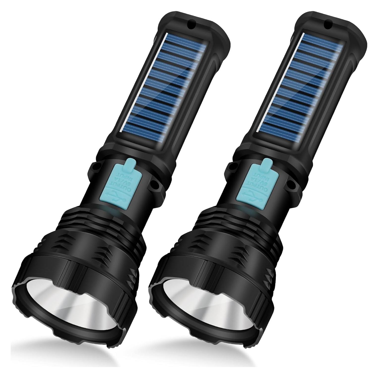 Linterna Solar LED VOETIR 1500 Lúmenes IP65 2000mAh (2 Pzs)