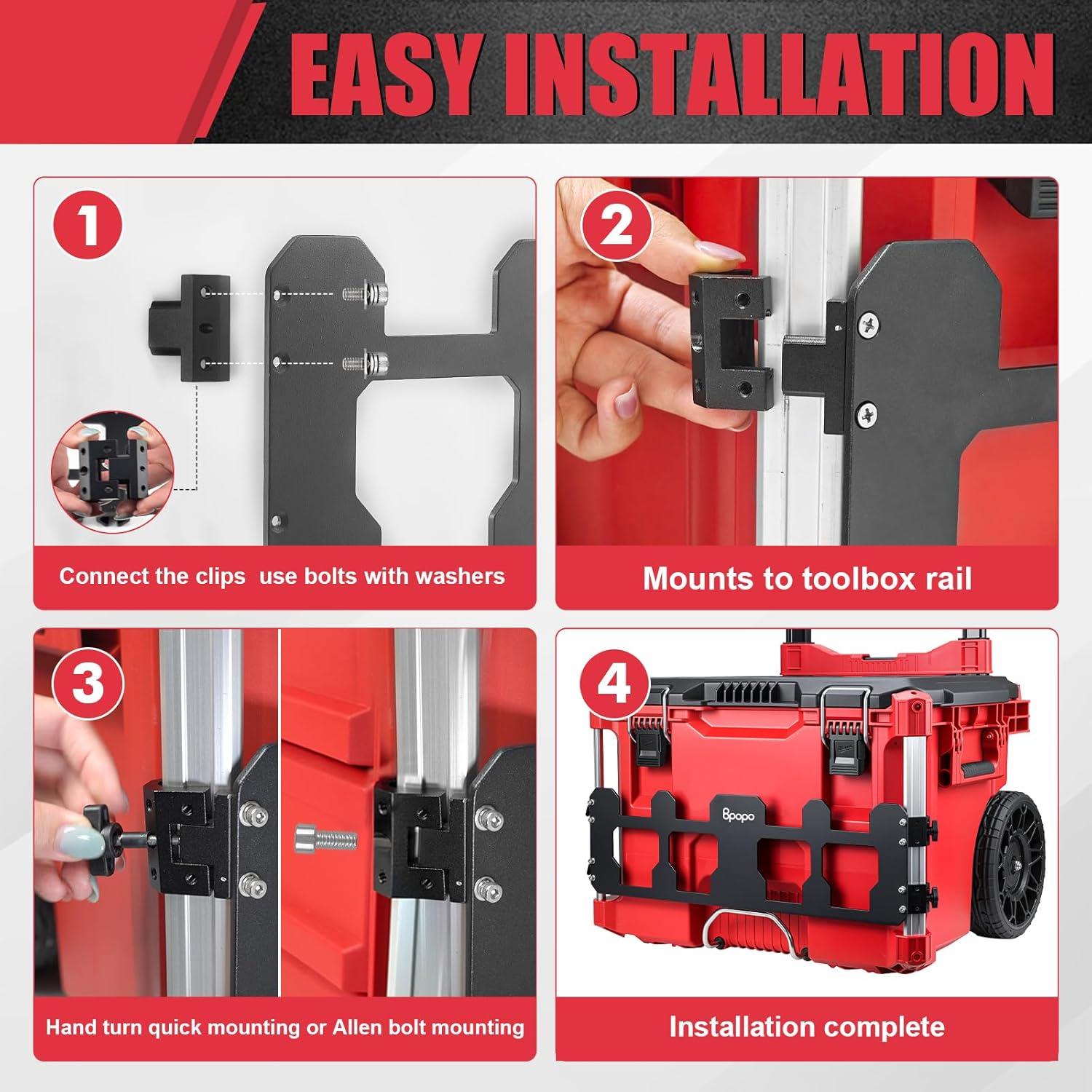 Placa de Montaje BPOPO para Caja de Herramientas Milwaukee Packout