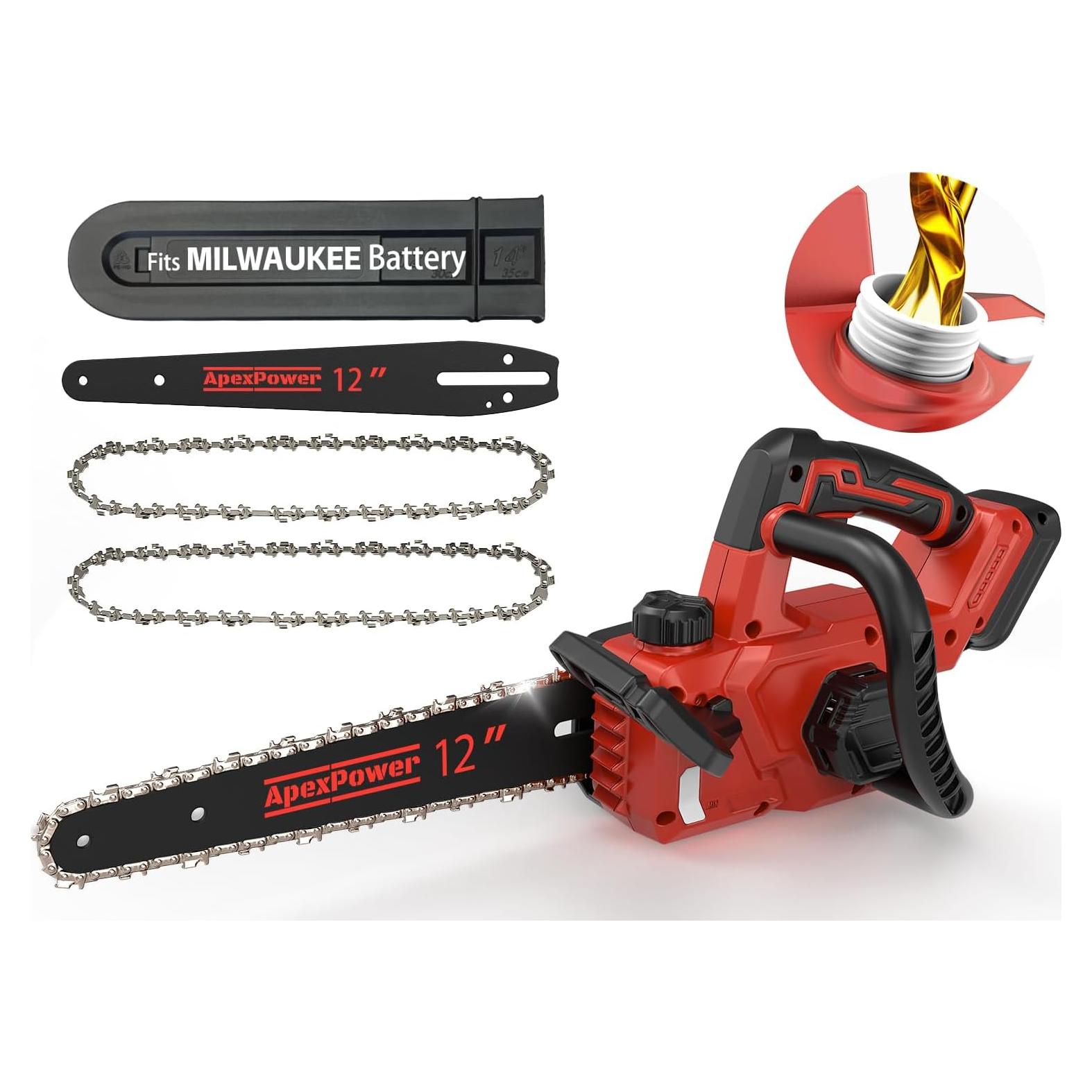 Sierra de Cadena Sin Cable APEXPOWER 12" para Milwaukee M18