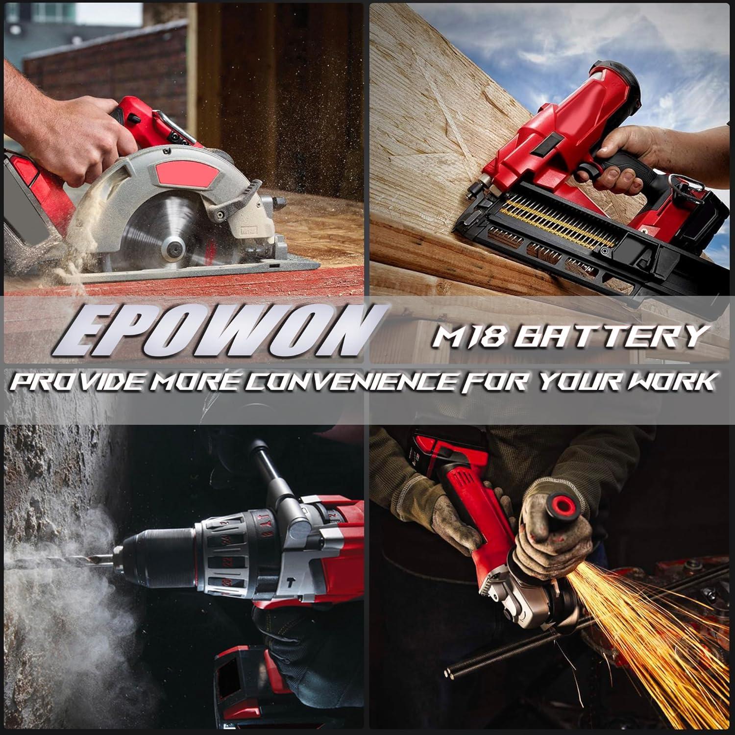 Batería de Reemplazo Epowon 5.0Ah 18V para Milwaukee M18