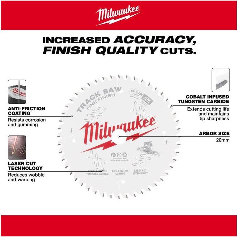 Hoja de sierra Milwaukee 165 mm 48 dientes para corte fino