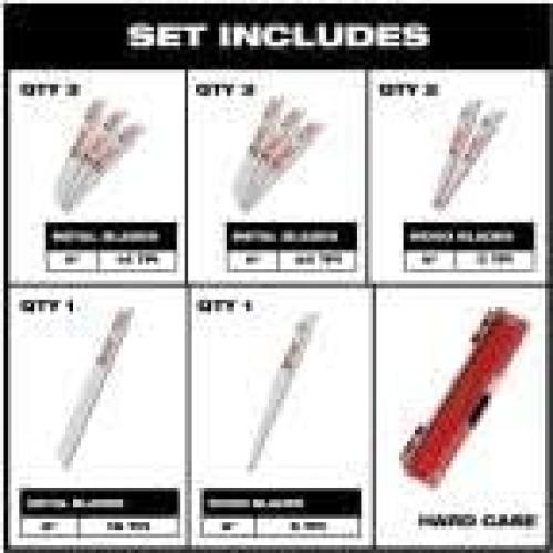 Juego de Hojas de Sierra Recíproca Milwaukee 10PC TPI 14-24-5-18