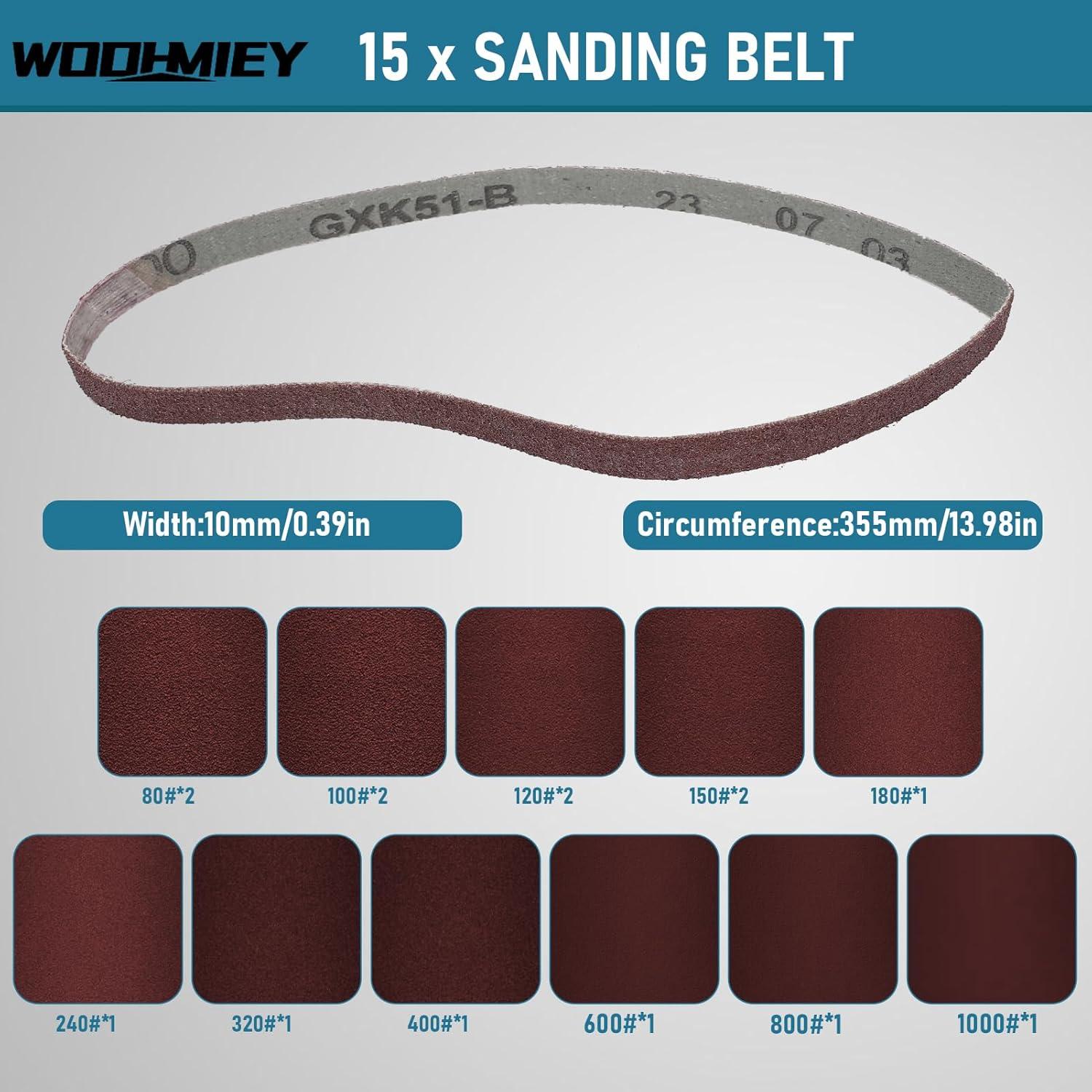 Lijadora de Banda Inalámbrica WODHMIEY 16.8V 7000RPM con 15 Correas