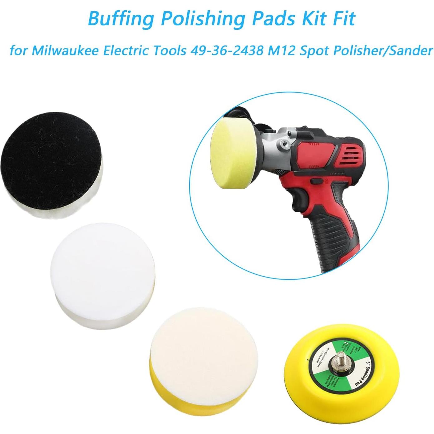 Kit de Almohadillas de Pulido Trsobi 49-36-2438 Compatible Milwaukee