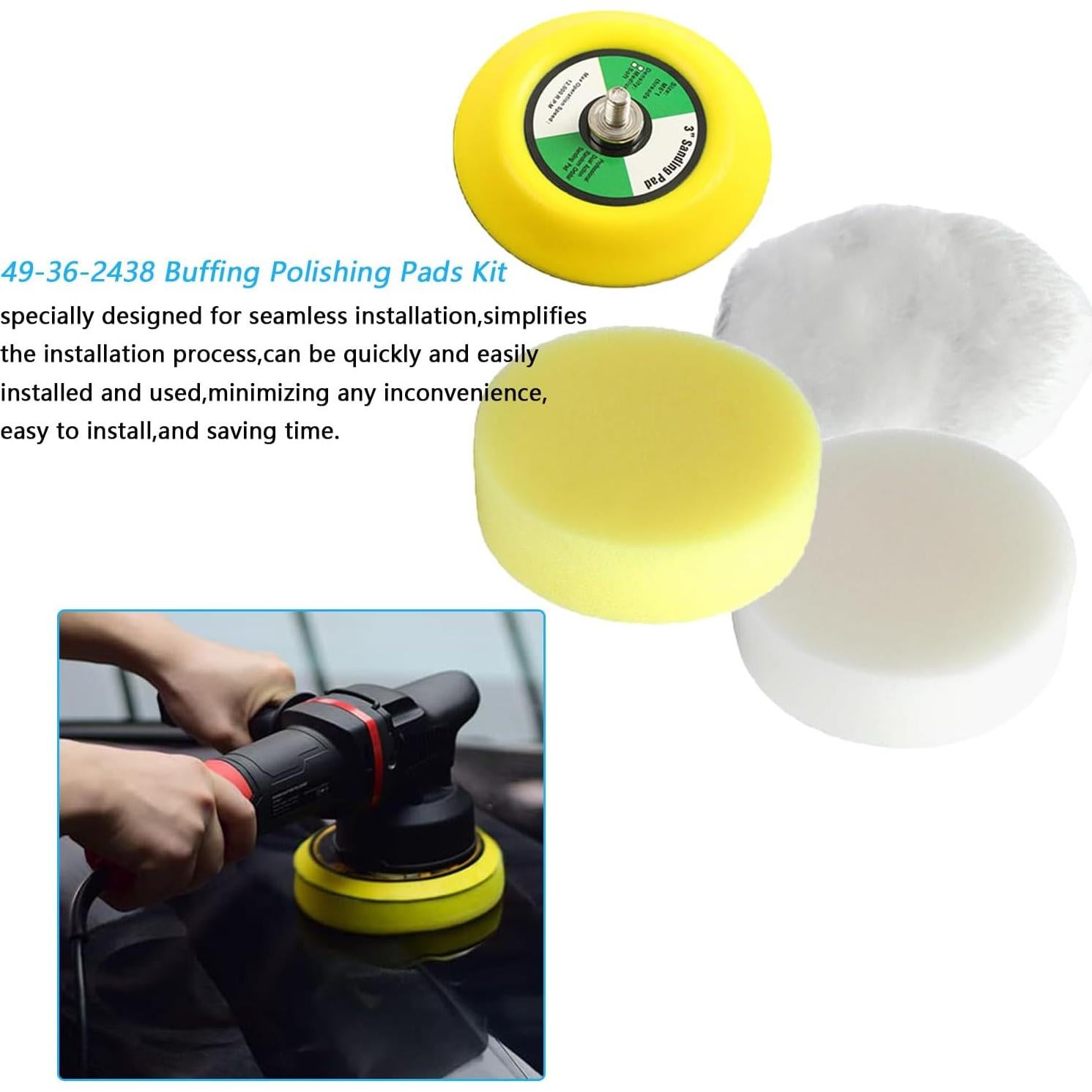 Kit de Almohadillas de Pulido Trsobi 49-36-2438 Compatible Milwaukee