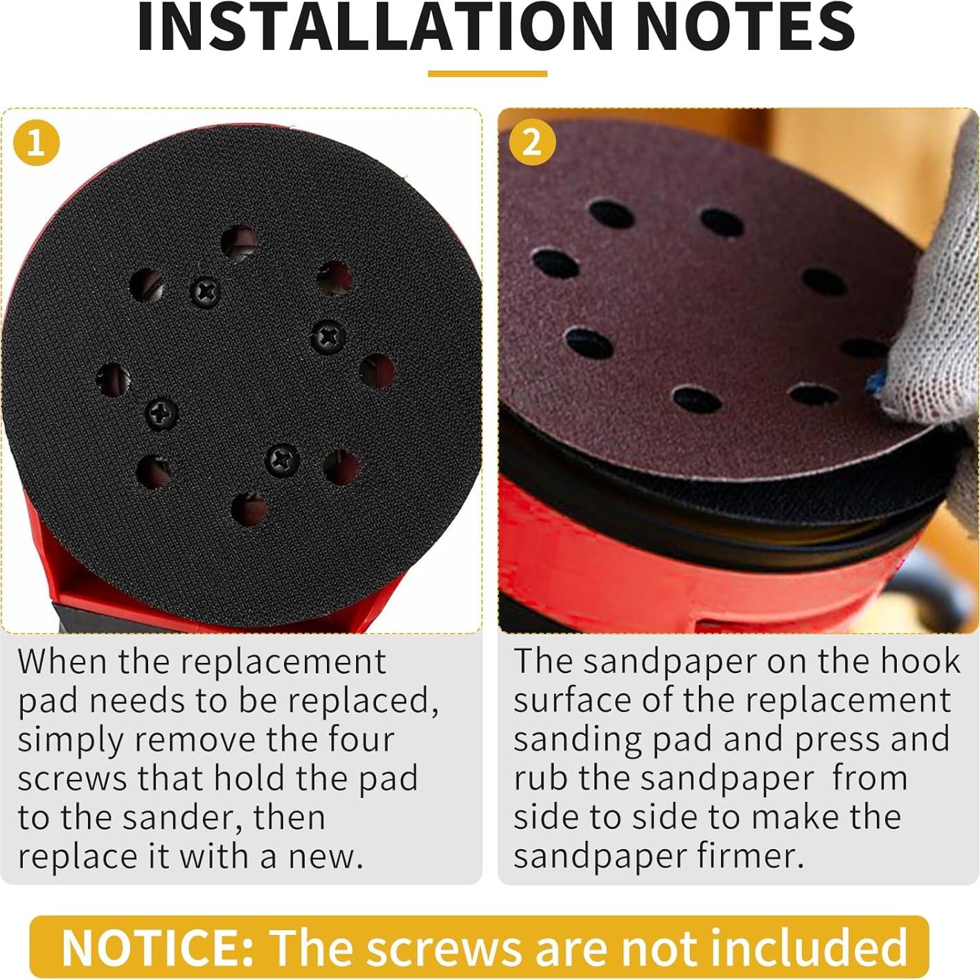 Paquete de 2 almohadillas de lija orbital 5" Johnnyue