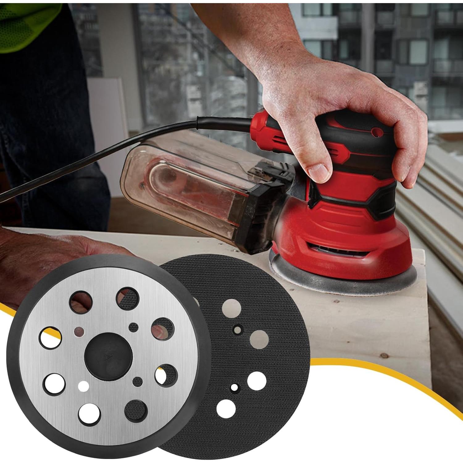 Paquete de 2 almohadillas de lija orbital 5" Johnnyue