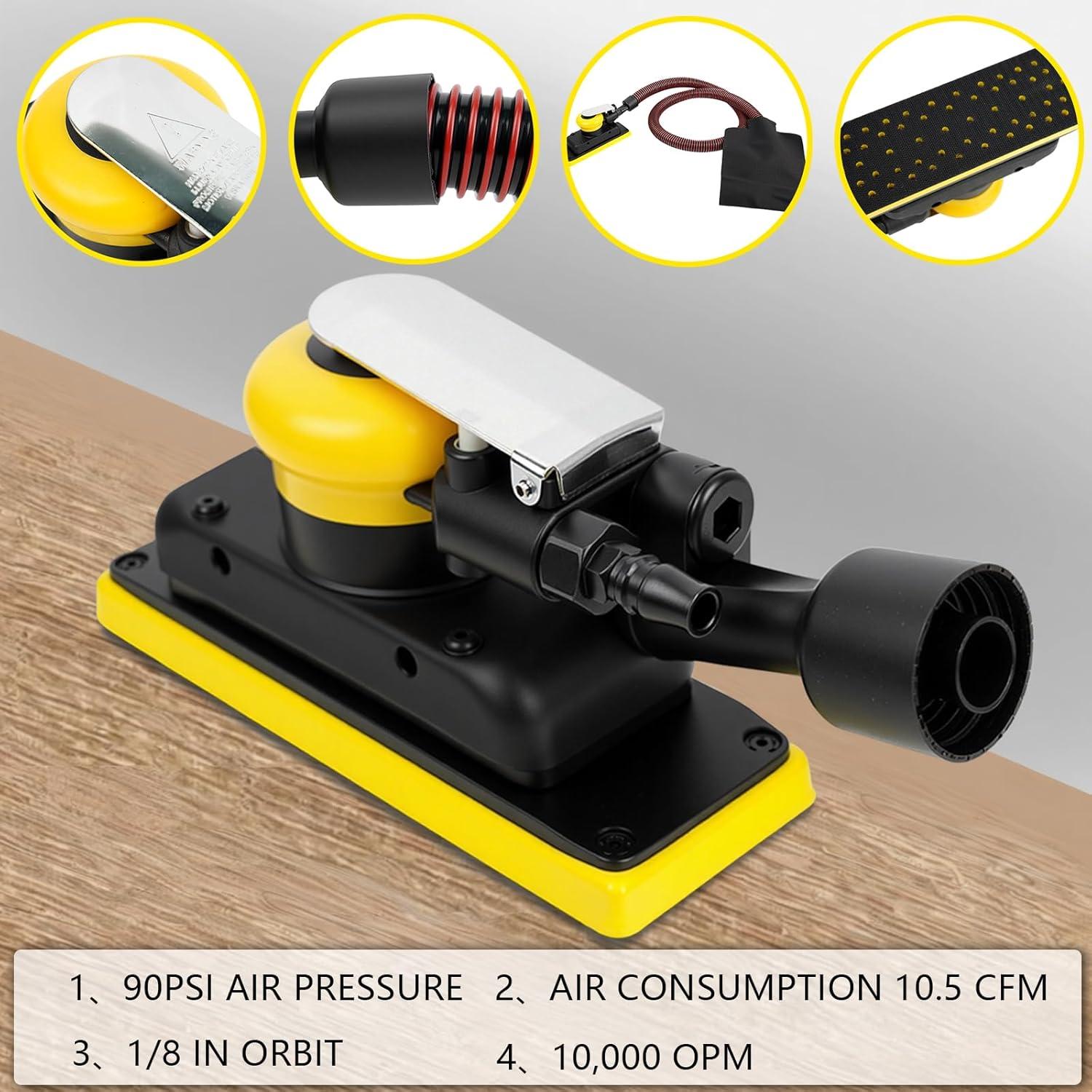 Lijadora Orbital Neumática BBTEQEKN 70mm 10000 RPM Libre de Polvo