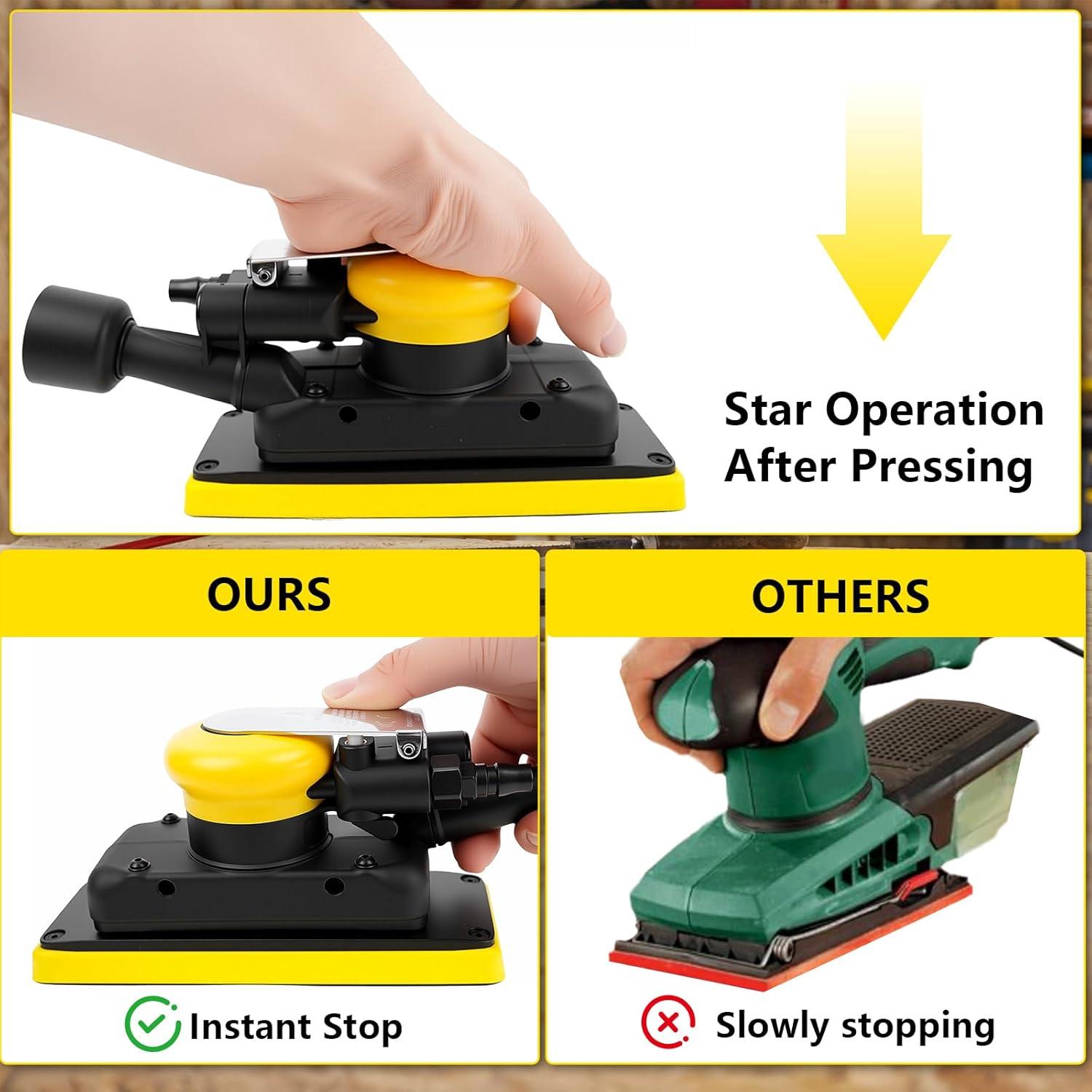 Lijadora Orbital Neumática BBTEQEKN 70mm 10000 RPM Libre de Polvo