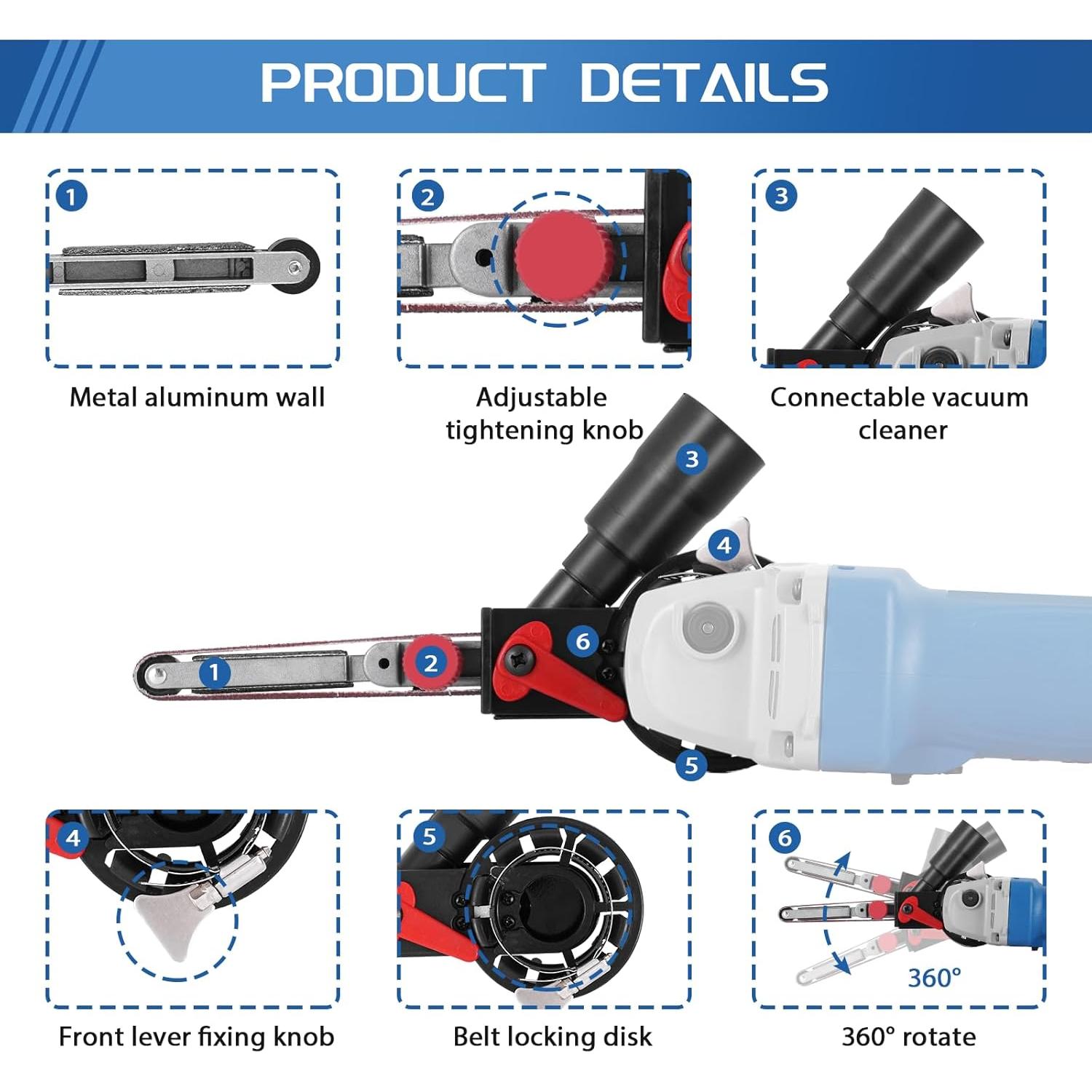 Adaptador Lijadora de Banda MSFULLSEA con 10 Cintas 45.2x1.5cm