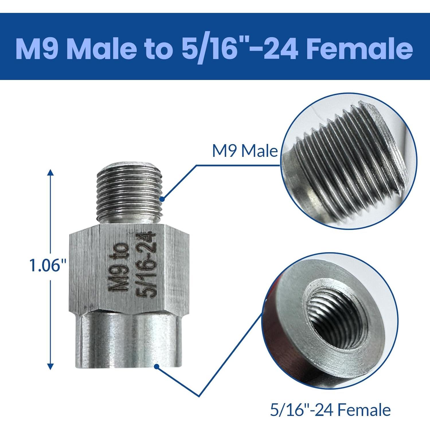 Adaptador de Rosca M9 a 5/16"-24 y 1/4"-20 Noyfemr