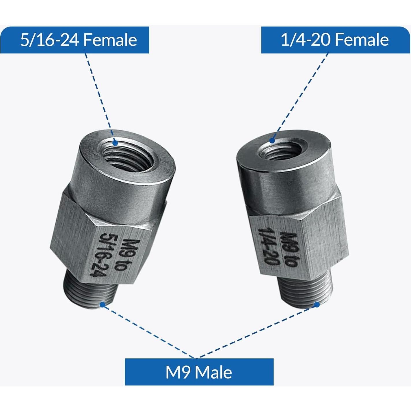 Adaptador de Rosca M9 a 5/16"-24 y 1/4"-20 Noyfemr