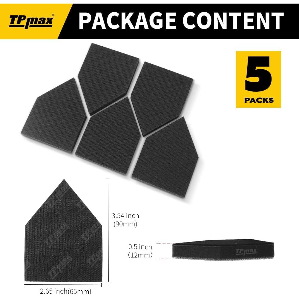 Paquete de 5 almohadillas de espuma TPmax 90x65 mm para lijadora M12