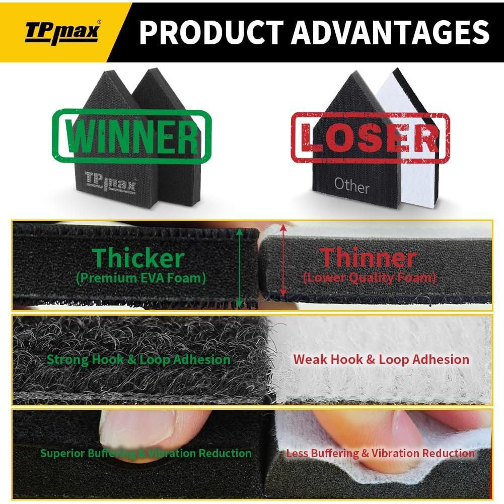 Paquete de 5 almohadillas de espuma TPmax 90x65 mm para lijadora M12