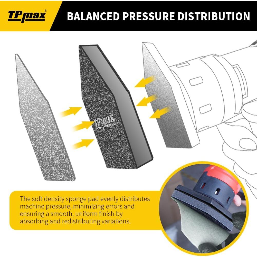 Paquete de 5 almohadillas de espuma TPmax 90x65 mm para lijadora M12