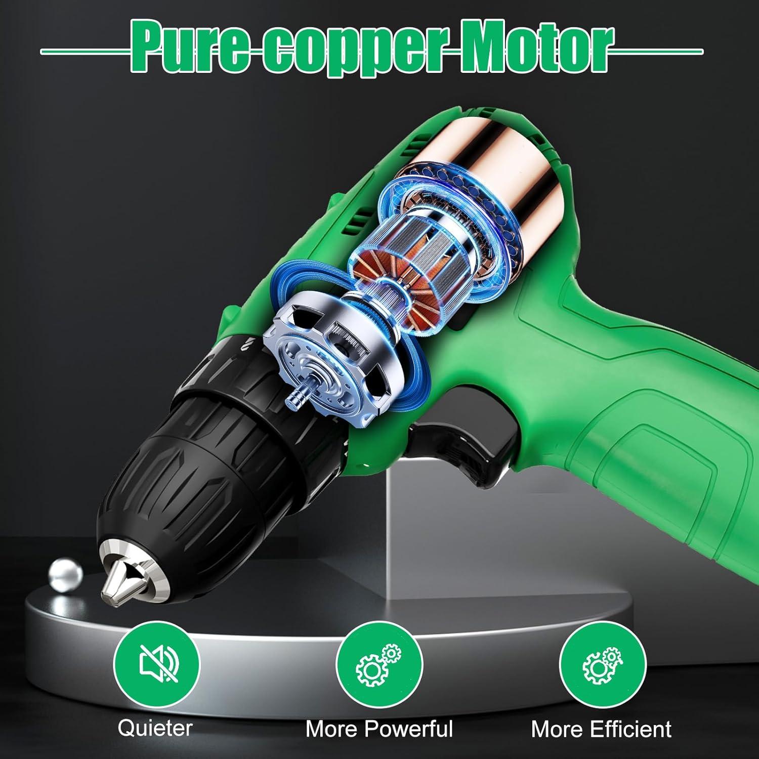 Taladro Inalámbrico Tegatok 12V con Batería y Cargador