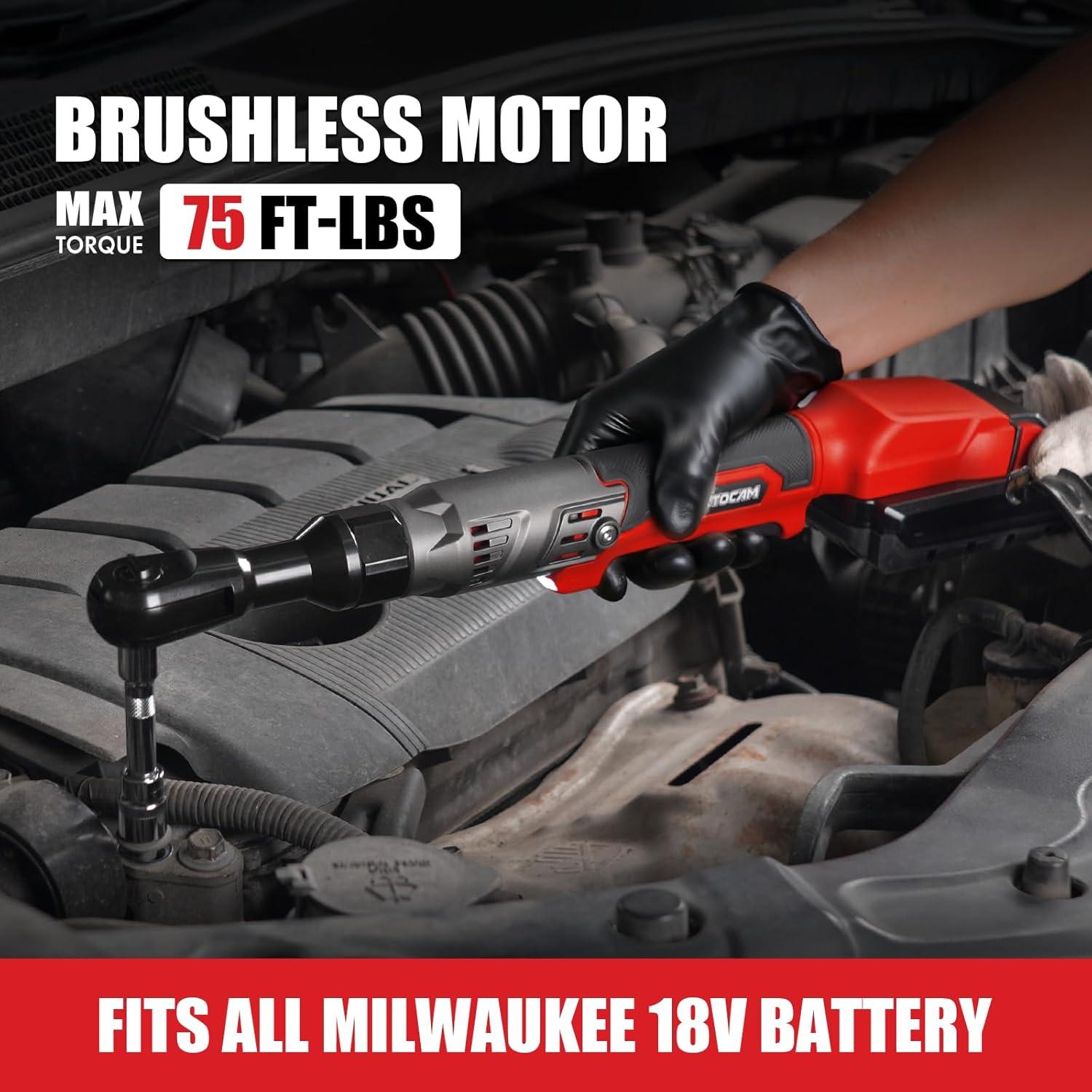 Llave de Trinquete Inalámbrica ADOTOCAM 3/8" 75N.m para Milwaukee