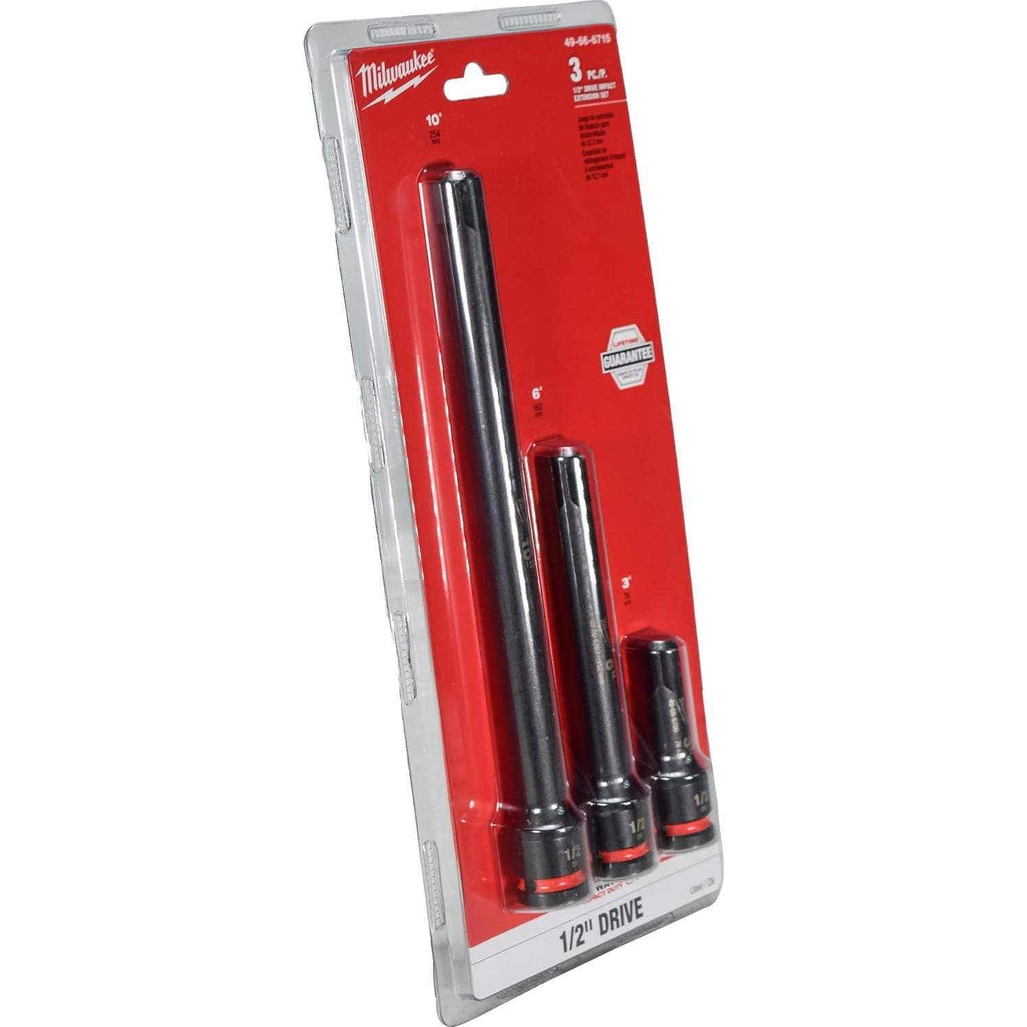 Juego de Extensiones Milwaukee 1/2" Shockwave 3 Piezas