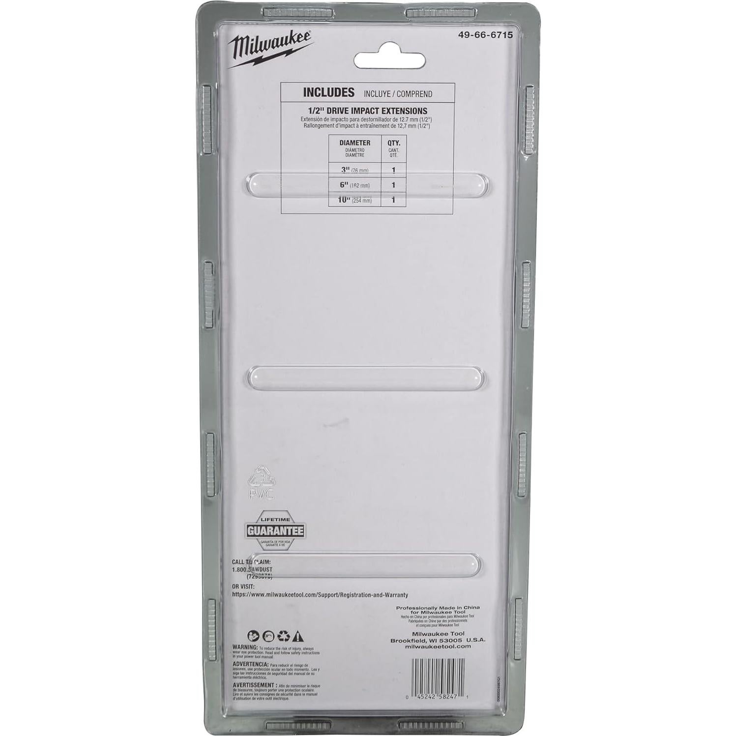 Juego de Extensiones Milwaukee 1/2" Shockwave 3 Piezas